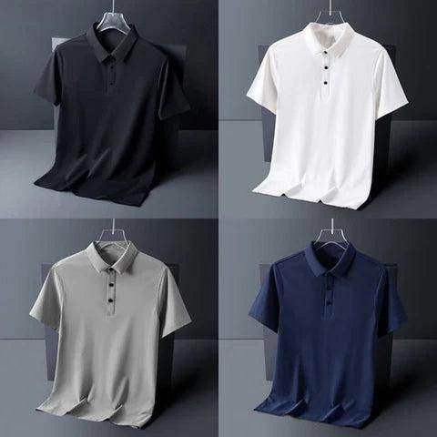 Poly Matte Assorted Solid Half Sleeves Mens Polo T-Shirt Pack Of 4 - online shope