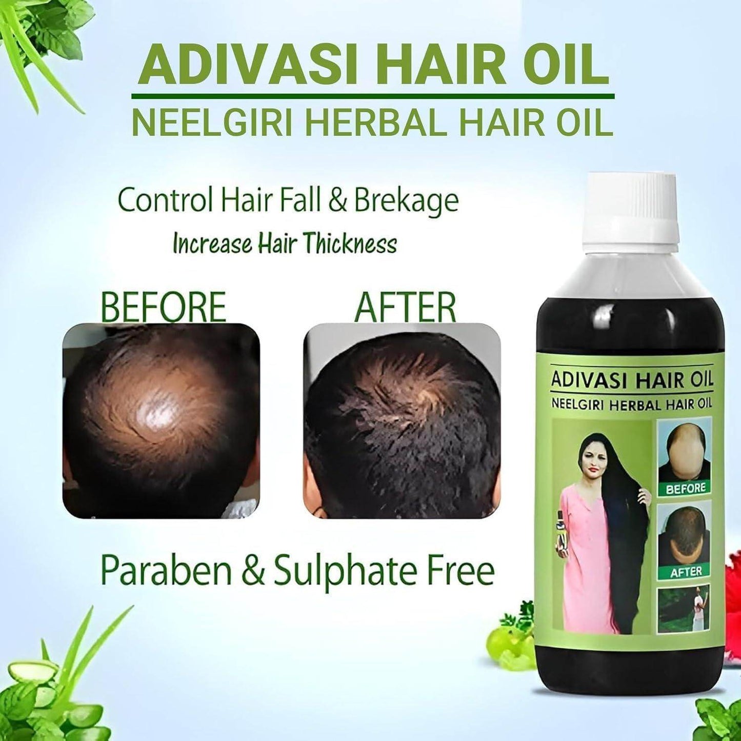 Adivasi Neelgiri Herbal Hair Oil Pack of 2 - online shope