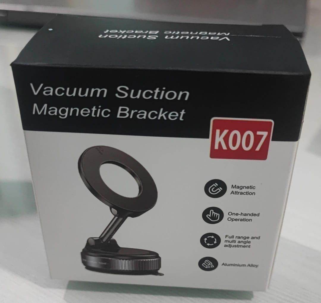 Vacuum suction magnetic phone holder bracket with magnetic attraction and adjustable aluminum alloy design